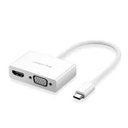 UGREEN CONVERTISSEUR USB-C to HDMI+VGA BLANC